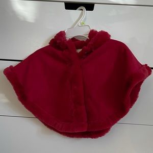 Red hooded baby cape NWT